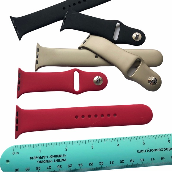 NEW 3 Sport Band Bundle Apple Watch 44/45mm M/L  Black Rose Red Gold SALE - Picture 4 of 7